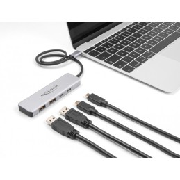 DeLOCK 64230 hub di interfaccia USB tipo-C 10000 Mbit s Grigio