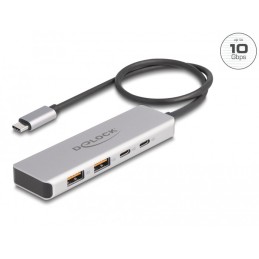 DeLOCK 64230 hub di interfaccia USB tipo-C 10000 Mbit s Grigio