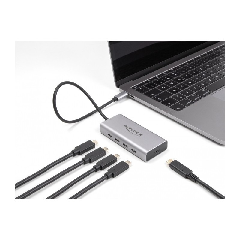 DeLOCK 64235 hub di interfaccia USB tipo-C 10000 Mbit s Grigio