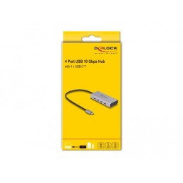 DeLOCK 64235 hub di interfaccia USB tipo-C 10000 Mbit s Grigio