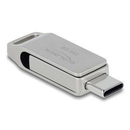 DeLOCK 54008 unità flash USB 256 GB USB Type-A   USB Type-C 3.2 Gen 1 (3.1 Gen 1) Grigio