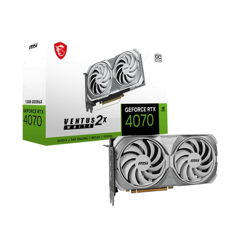 MSI VENTUS GeForce RTX 4070 2X WHITE 12G OC NVIDIA 12 GB GDDR6X