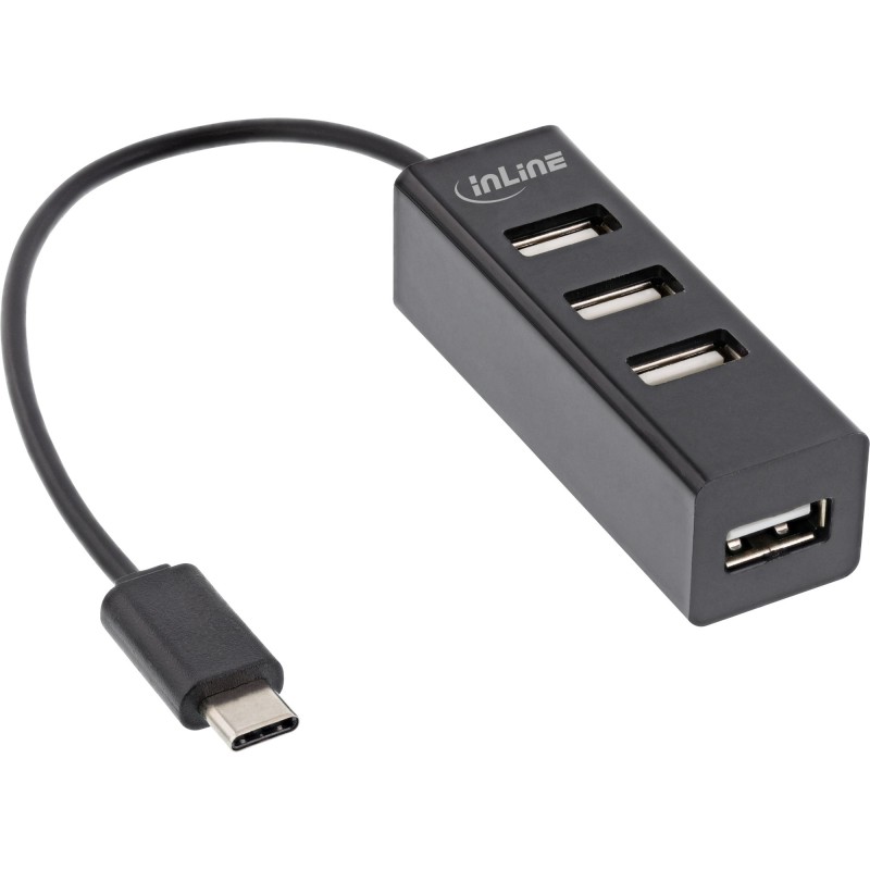 USB 2.0 4-Port Hub - USB-C Stecker auf 4x USB-A Buchse - Kabel 15cm