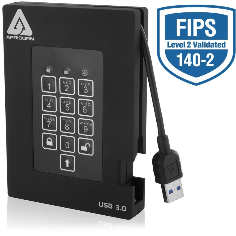 Aegis Padlock Fortress A25-3PL256-2000F - Festplatte - verschlusselt - 2 TB -...