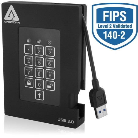 Apricorn Aegis Padlock Fortress disco rigido esterno 2 TB Nero