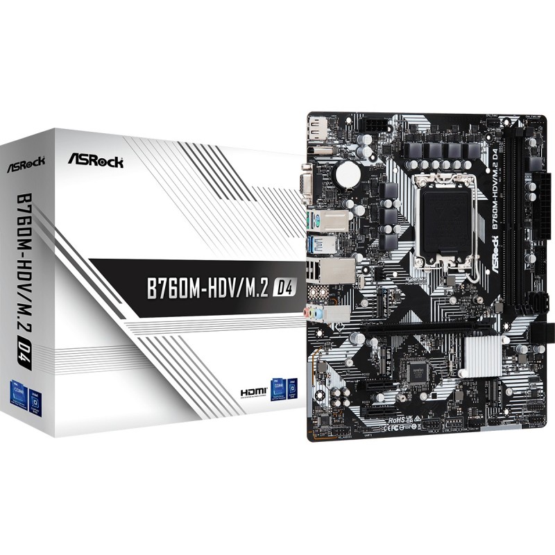 B760M-HDV/M.2 D4 - Motherboard - micro ATX - LGA1700-Sockel - B760 Chipsatz -...