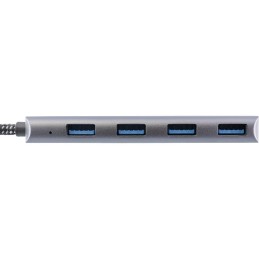 InLine Hub USB 3.2, da USB-C a 4x USB-A 10Gb s, alluminio, grigio