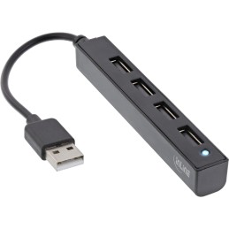 InLine Hub USB 2.0 a 4 porte, da USB-A maschio a 4x USB-A femmina, cavo 15cm