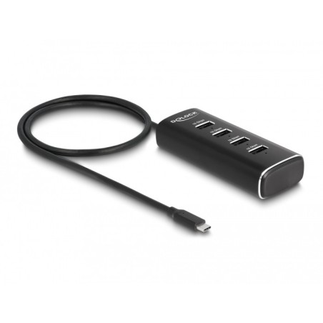 DeLOCK 64233 hub di interfaccia USB 3.2 Gen 1 (3.1 Gen 1) Type-C 10000 Mbit s Nero