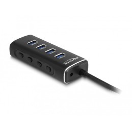 DeLOCK 64233 hub di interfaccia USB 3.2 Gen 1 (3.1 Gen 1) Type-C 10000 Mbit s Nero
