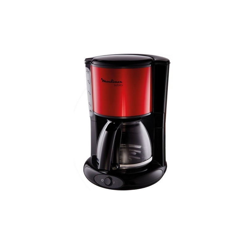 Moulinex FG360D Glas-Kaffeemaschine Subito Metallic-Rot/Nero