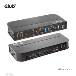 CLUB3D CSV-7210 switch per keyboard-video-mouse (kvm) Nero