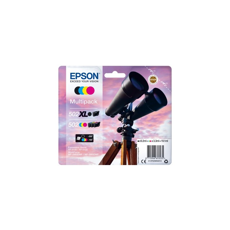 Epson 502 XL cartuccia toner 4 pz Compatibile Nero, Ciano, Magenta, Giallo Epson 502 XL cartuccia toner 4 pz Compatibile Nero, Ciano, Magenta, Giallo