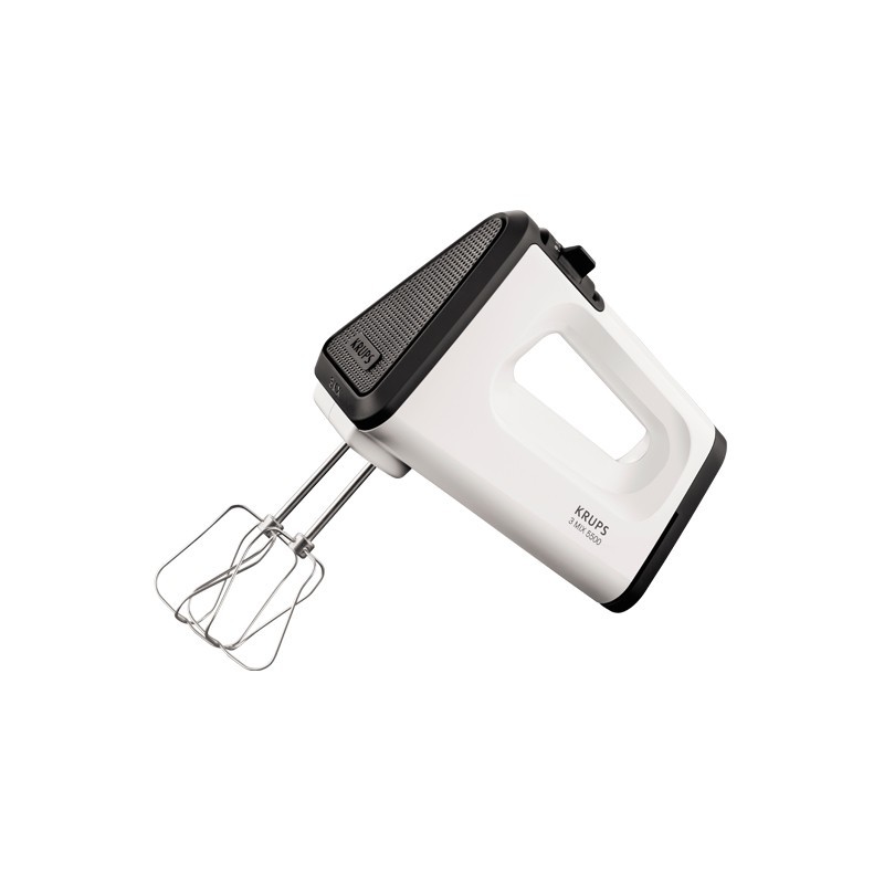 Krups GN 5021 Handmixer con Turbostufe, 3 Mix 5500, 500 W, Bianco/Nero