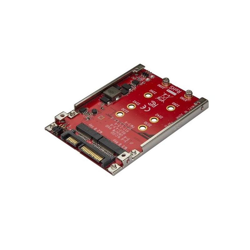 StarTech.com M.2 auf SATA Adapter - Dual Slot M.2 NGFF SSD Adapter fur 2,5in Laufwerke - RAID - Speichercontroller (RAID)