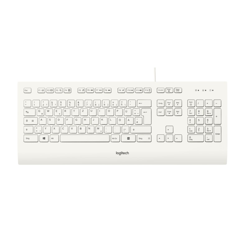 Logitech K280E Pro f  Business tastiera USB QWERTZ Tedesco Bianco