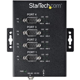 StarTech.com Hub Seriale 4 Porte da USB a RS232 RS485 RS422 -Hub Convertitore industriale da USB 2.0 a DB9 - Protezione IP30 -