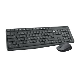 Logitech MK235 tastiera Mouse incluso USB QWERTY US International Grigio