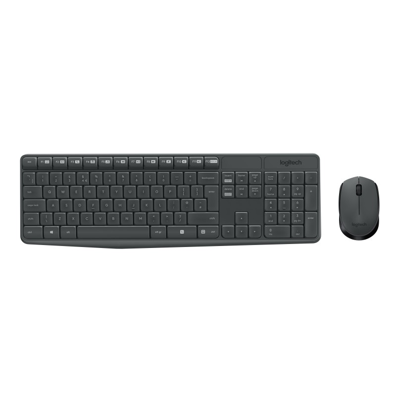 Logitech MK235 tastiera Mouse incluso USB QWERTZ Tedesco Grigio