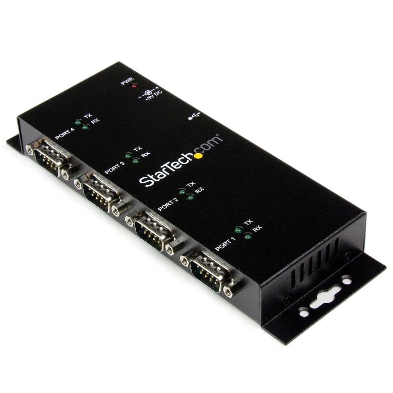 StarTech.com Hub adattatore seriale USB a DB9 RS232 4 porte - Guide DIN industriali e montabile a parete