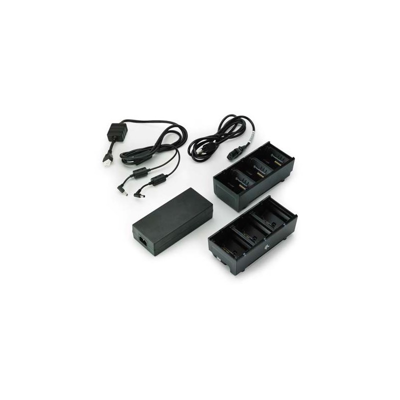 Zebra 3-Slot Battery Charger Connected via Y Cable - Batterieladegerat - Ausgangsanschlusse: 3 - Grosbritannien (Packung mit 2)