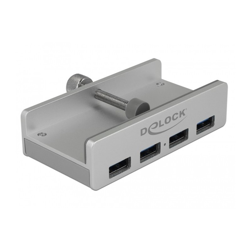 DeLOCK 64046 hub di interfaccia USB 3.2 Gen 1 (3.1 Gen 1) Type-A 5000 Mbit s Argento