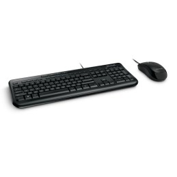 Microsoft Wired Desktop 600, DE tastiera Mouse incluso USB QWERTZ Nero