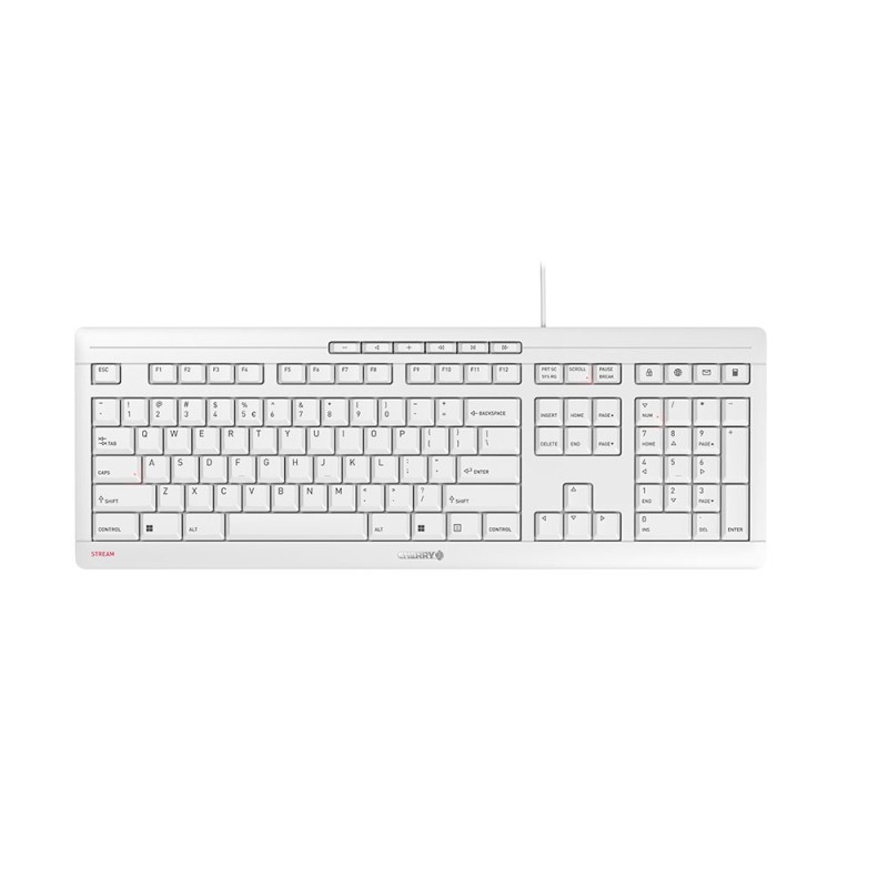 CHERRY STREAM tastiera USB QWERTY Inglese US Bianco