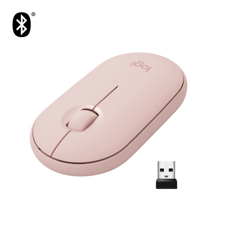 Logitech Pebble M350 - Maus - optisch - 3 Tasten - kabellos - Bluetooth, 2.4 GHz - kabelloser Empfanger (USB)