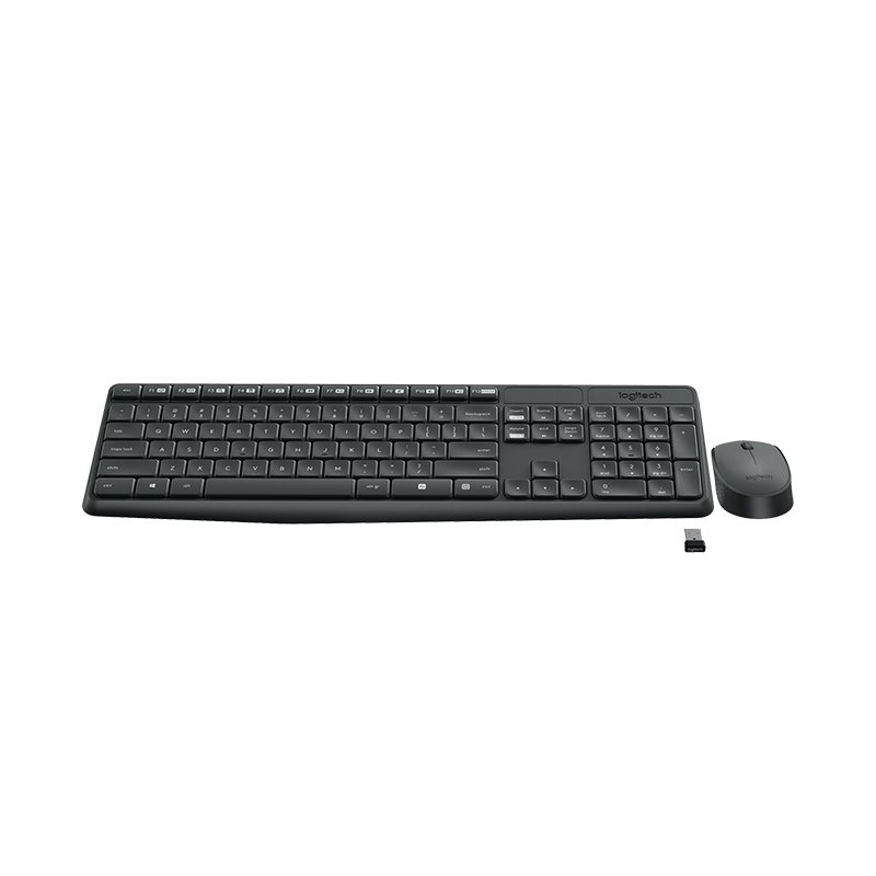 Logitech MK235 tastiera Mouse incluso RF Wireless Ceco Grigio