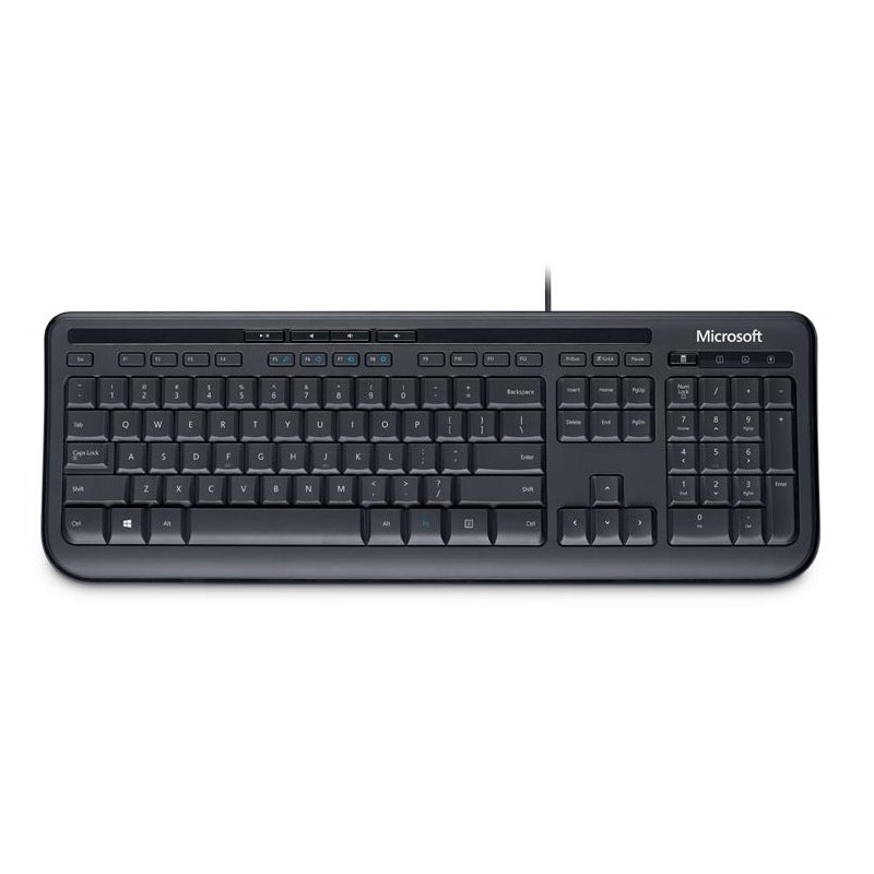 Microsoft Wired Keyboard 600, DE tastiera USB QWERTZ Tedesco Nero