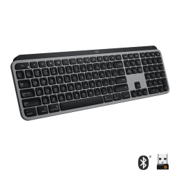 Logitech MX Keys f  Mac tastiera RF senza fili + Bluetooth QWERTZ Svizzere Grigio