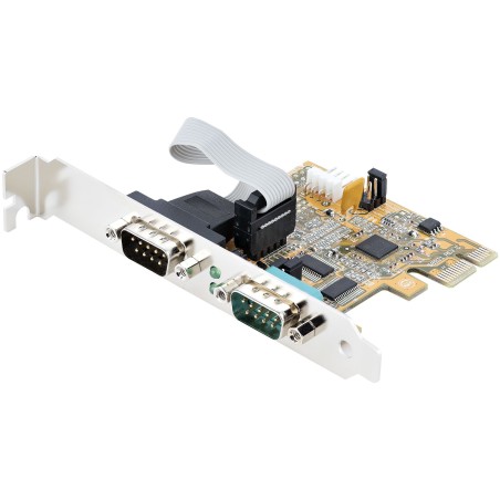 StarTech.com Scheda seriale PCI Express a due porte Scheda di interfaccia seriale da PCIe a 2x RS232 (DB9), Scheda PCIe per PC