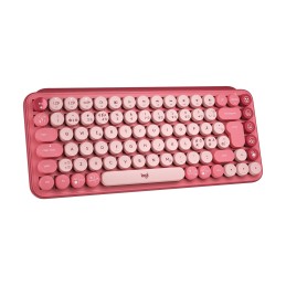 Logitech POP Keys Wireless Mechanical Keyboard With Emoji Keys tastiera RF senza fili + Bluetooth QWERTY Nordic Borgogna, Rosa,