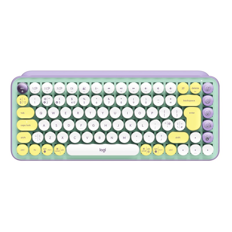 Logitech POP Keys Wireless Mechanical Keyboard With Emoji Keys tastiera Bluetooth QWERTY Inglese Colore menta