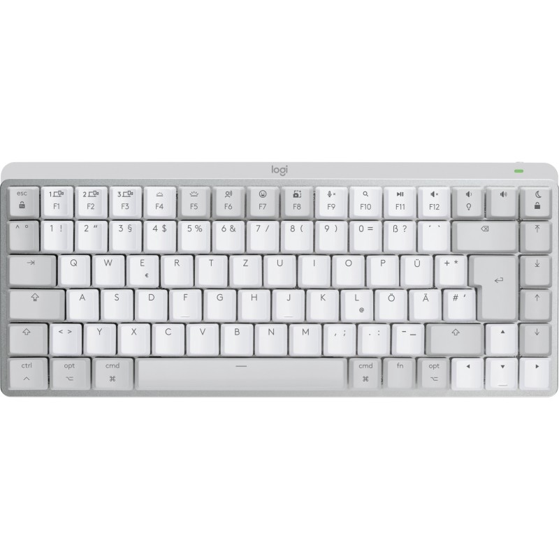 Logitech MX Mini Mechanical for Mac tastiera Bluetooth QWERTZ Tedesco Grigio, Bianco