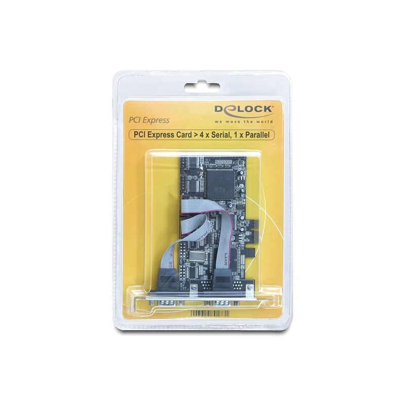 Delock PCI Express card 4 x serial, 1x parallel