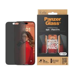 PanzerGlass Privacy Screen Protector iPhone 2023 6.1 Pro Ultra-Wide Fit Pellicola proteggischermo trasparente Apple 1 pz