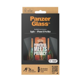 PanzerGlass Privacy Screen Protector iPhone 2023 6.7 Pro Max Ultra-Wide Fit Pellicola proteggischermo trasparente Apple 1 pz