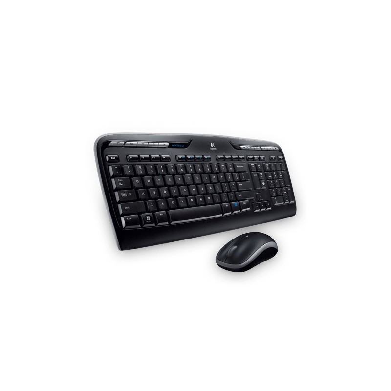 Logitech Wireless Desktop MK330 - Volle Grose (100%) - Kabellos - RF Wireless - QWERTZ - Schwarz - Maus enthalten