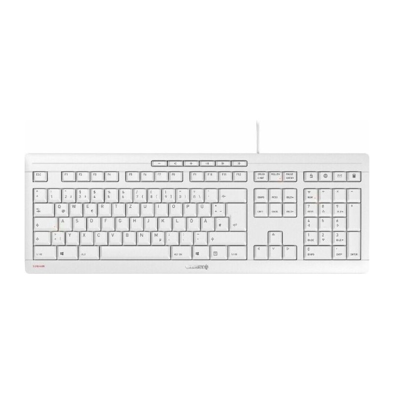 Cherry STREAM KEYBOARD - Volle Grose (100%) - USB - Mechanischer Switch - QWERTZ - Grau