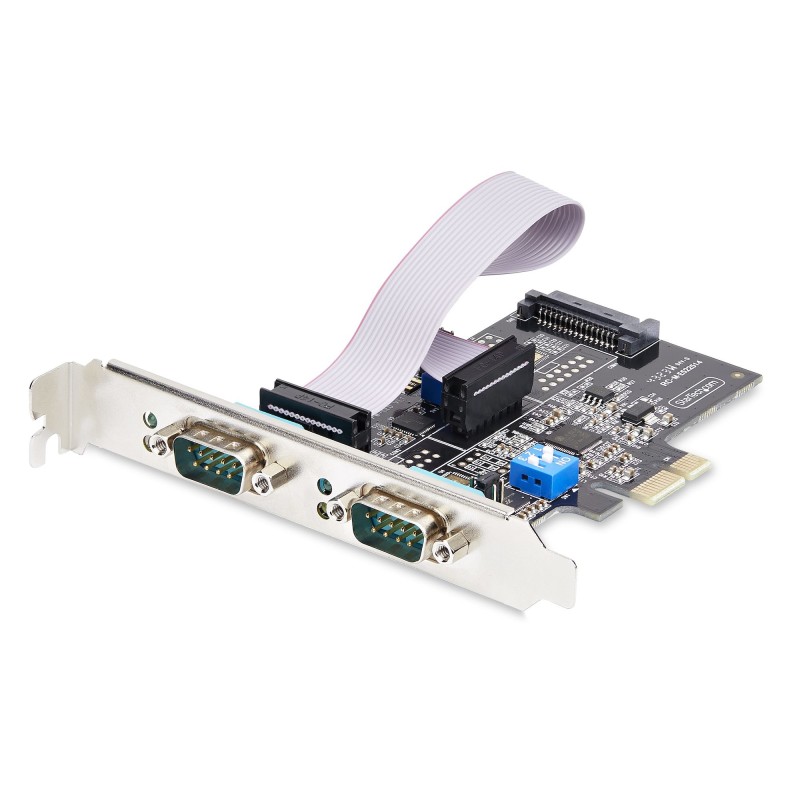 StarTech.com Scheda Seriale PCIe a 2 porte, scheda PCI Express a doppia porta RS232 RS422 RS485 (DB9), staffe a basso profilo