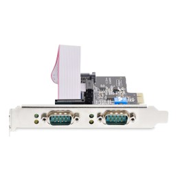 StarTech.com Scheda Seriale PCIe a 2 porte, scheda PCI Express a doppia porta RS232 RS422 RS485 (DB9), staffe a basso profilo