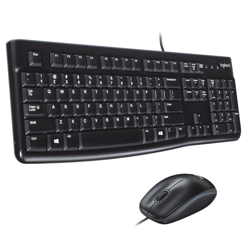 Logitech Desktop MK120 tastiera Mouse incluso USB QWERTZ Svizzere Nero