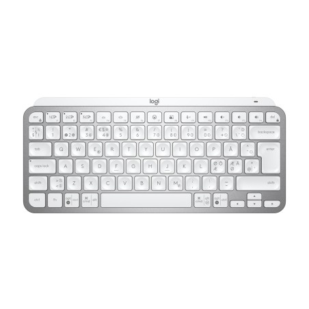 Logitech MX Keys Mini for Business tastiera Ufficio RF senza fili + Bluetooth QWERTY Nordic Alluminio, Bianco