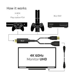 CLUB3D HDMI 2.0 TO DISPLAYPORT 1.2 4K60HZ HDR M F ACTIVE ADAPTER Nero