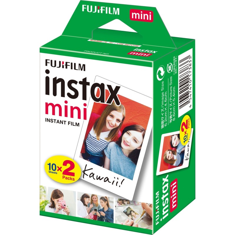 Instax Mini Film Pellicola Istantanea per Fotocamere Instax Mini, Formato 46x62 mm, Confezione da 20 Foto