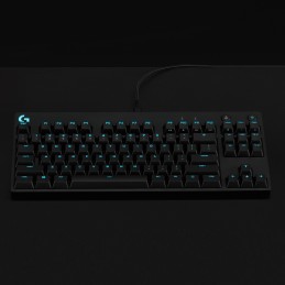 Logitech G Tastiera gaming meccanica PRO, design ultraportatile senza tastierino numerico, cavo micro-USB rimovibile, tasti con