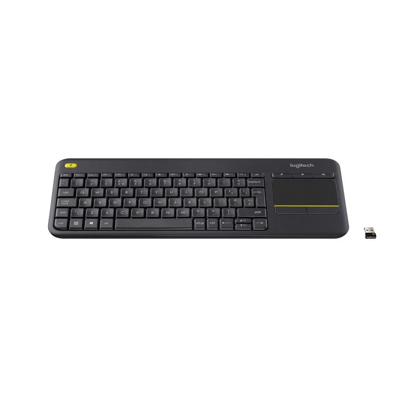 Logitech K400 Plus Tv, Volle Grose (100%), Kabellos, RF Wireless, Schwarz