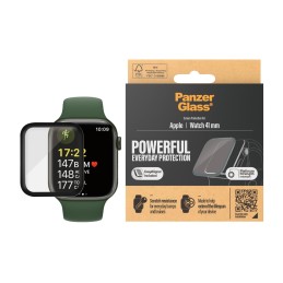 PanzerGlass PG Apple Watch 7 40mm Black Protezione per schermo Trasparente Vetro temperato, Poliuretano termoplastico (TPU)